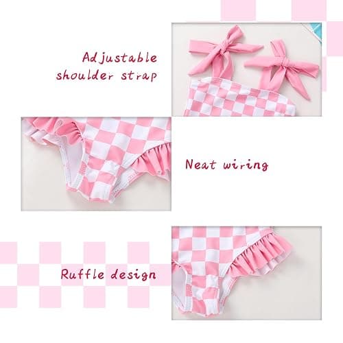 YOUNGER TREE Toddler Swimsuit Girl Color Block Stripe One-Piece Swimwear Baby Girl Bathing Suits thumbnail 4