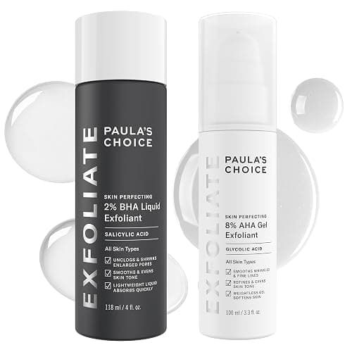 Paula's Choice SKIN PERFECTING 8% AHA Gel Exfoliant & 2% BHA Liquid Duo - Facial Exfoliants for Blackheads, Enlarged Pores, Wrinkles, and Fine Lines w/Glycolic and Salicylic Acid - Image 1