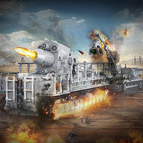 Karl Heavy Mortar Tank Building Block Set 2875 Pieces, Compatible with Lego Military Army Set for Adults WW2 German Mortar Model Kit with Ammo Tractor, 1: 26 Scale Vehicles Model Home Decor thumbnail 2