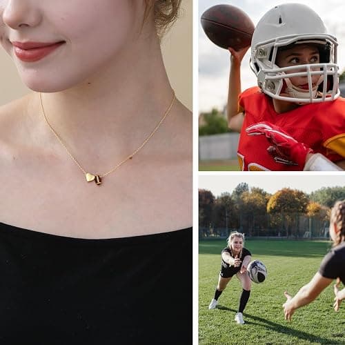 ESPVO Softball/Soccer/Volleyball/Basketball Necklace for Girls Women, Sports Accessories Jewelry Gift for Lovers 16+3 Inches thumbnail 3
