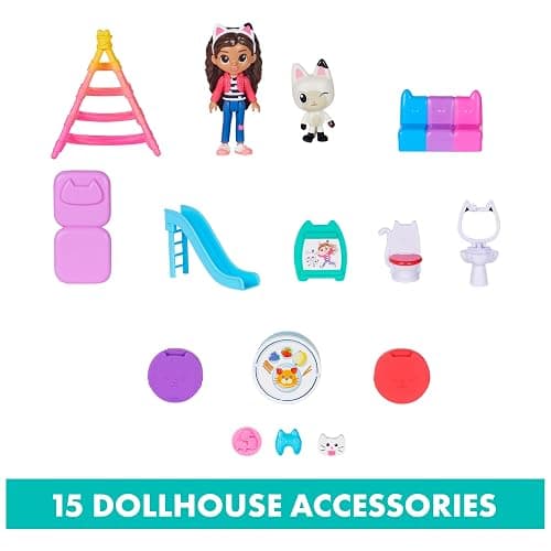 Gabby’s Dollhouse, Purrfect Dollhouse with 15 Pieces including Toy Figures, Furniture, Accessories and Sounds, Kids Toys for Ages 3 and up thumbnail 7