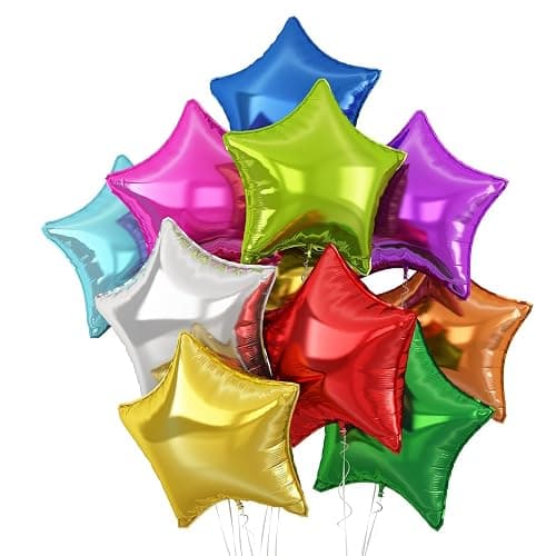 Colorful Star Balloons,10Pcs Mixed Colors Star Shaped Foil Balloons,18Inch Colorful Helium Polyester Film Balloon for Graduation,Birthday,Anniversary,Wedding Party Decorations - Image 1