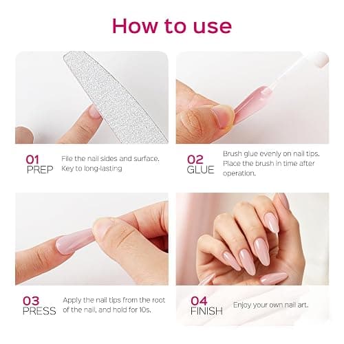 TIPHULAN Super Strong Nail Glue for Press Ons & Nail Tips, 4 Tubes | 28 mL Brush On Nail Glue-No UV Needed, Precision Brush Applicator, HEMA-Free, Long-Lasting for Salon, Travel and At-Home DIY thumbnail 8