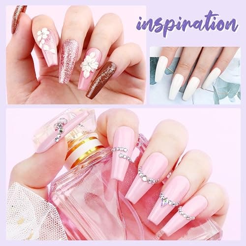 Saviland Acrylic Nail Kit - 3 Colors Acrylic Powder and Liquid Set with Acrylic Nail Brushes/Nail Drill/Top Gel/Non-Acid PH Bond/Nail Glue/Dappen Dish/Coffin Nails Tips Gel X Nail Kit for Salon DIY thumbnail 6