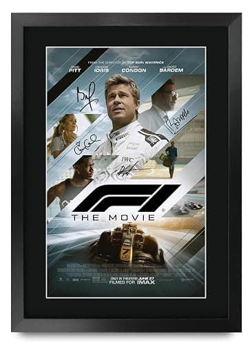 HWC Trading F1 The Movie 2025 Brad Pitt Gifts Printed Poster Signed Autograph Picture for Movie Memorabilia Fans - 16" x 12" Framed - Image 1