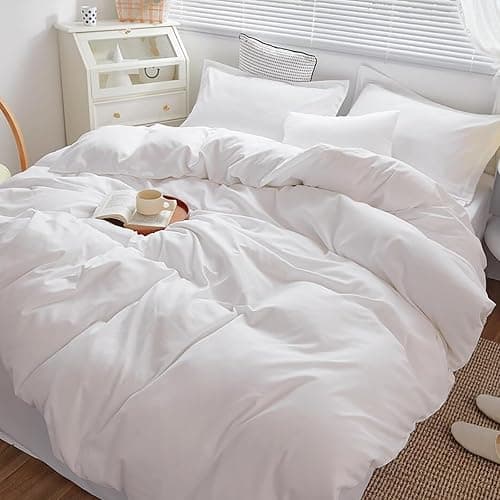 Cottonight White Comforter Sets Queen Pure White Bedding Comforter Queen Size Quilts Blanket Ultra Soft Breathabe Solid Bedding Set for Women Men Adults Teens thumbnail 4