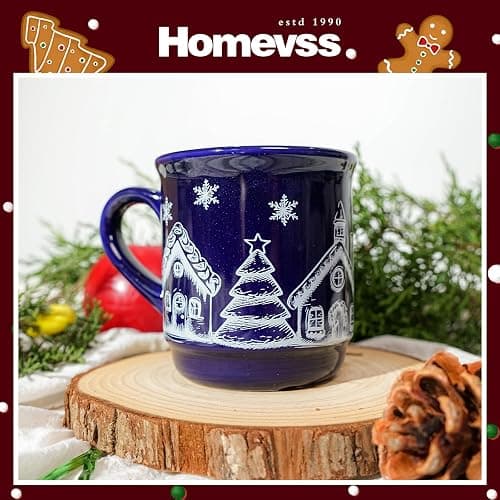 Home VSS Christmas Coffee Mugs Set of 6, 8.5oz Cocoa Ceramic Mug Gift Set, Holiday Coffee Mugs Set for Hot Chocolate, Cocoa, and Coffee Lovers, Gift for Family - House thumbnail 5