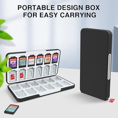 HEIYING Game Card Case for Nintendo Switch 2 & Switch OLED & Lite,Portable Black Memory Storage Holder with 24 Game Card Slots and 24 Micro SD Cards Slots - Black thumbnail 6