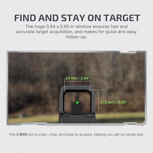OLIGHT Osight 3 MOA Rechargeable Dot Open Reflex Sight with Charging Cover, Tactical Parallax-Free Sights, Picatinny Mount Compatible - Green/Red Dot Options thumbnail 4