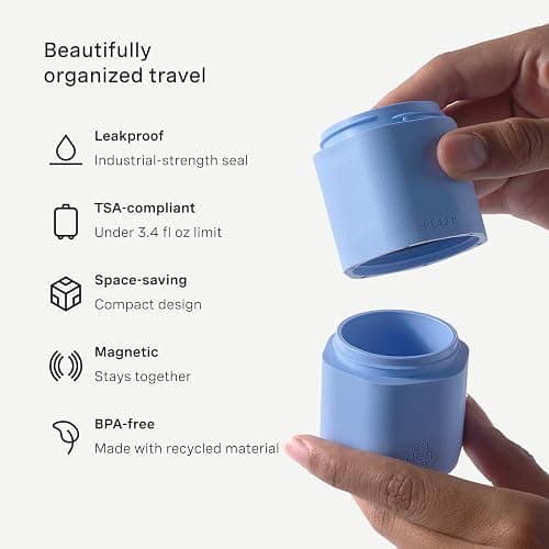 Cadence Extender - Add On to Any Flex Magnetic Containers with Lids,Extension to Travel Bottles for Toiletries - Carry On Travel Essentials For Women/Men - Adds Additional 1.43 fl oz - 3pk, Sand thumbnail 6