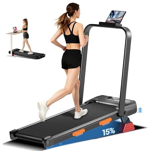 LONTEK 3-in-1 Foldable Treadmill with 300 LBS Capacity, 15% Walking Pad Treadmills for Home and Office, 2.5 HP Under Desk Treadmill with Quiet Brushless - Image 1