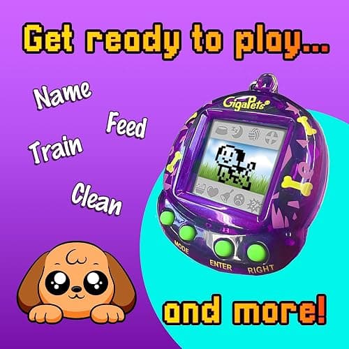 Giga Pets 2-in-1 Interactive Digital Pet Puppy Dog, Collector’s Edition Virtual Pets for Kids, 90’s Gaming Gift for Boys and Girls thumbnail 5