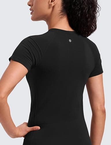 CRZ YOGA Seamless T-Shirt Hip Length | Training, Chafe-Free, Slim Fit, Raglan Sleeves, Mesh Vents, Workout, Short Sleeve Tops for Women thumbnail 6