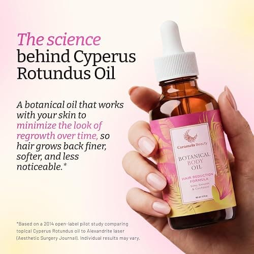 Caramela Beauty Cyperus Rotundus Oil, 60ml After-Shave and Post-Wax Moisturizer, Botanical Body Oil with Jojoba, Rosehip and Sweet Almond Oils for Silky Smooth Skin, All Skin Types thumbnail 7
