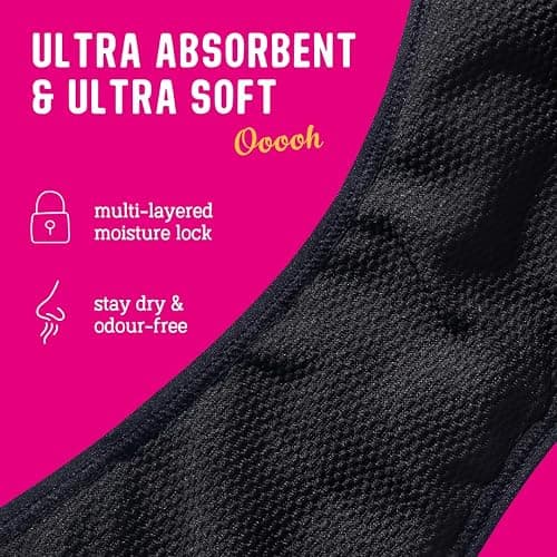 Flo - Period-Proof Undies - Black Hipster Brief - Period Underwear for Women - Cotton - Holds 4 Tampons of Flow thumbnail 3