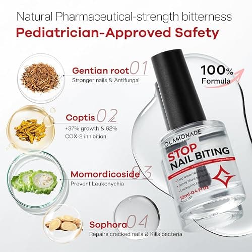 Glamonade Nail Biting Prevention Kids Extra Bitter Thumb Sucking Deterrent | 48H Long-Lasting Matte Repairs Damaged Nails Safe Habit Breaker for Nail Biting Thumb Sucking Kids Adults thumbnail 7