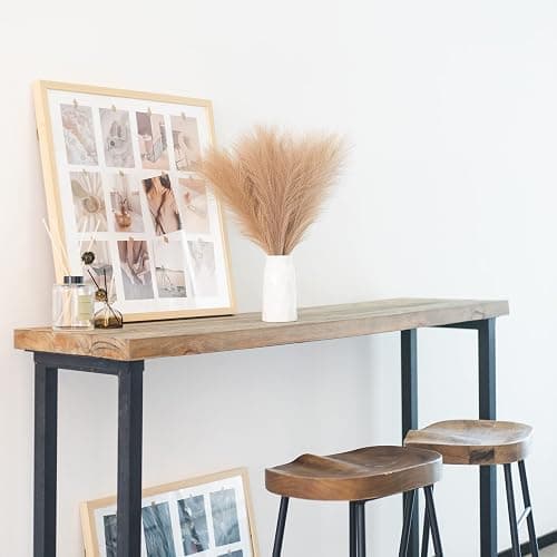 EVODIS Faux Pampas Grass, 18"/45cm Artificial Pampas Grass Fluffy 6 Stem pompous Grass Flower Arrangement and Vase Filler for Boho Home Wedding Decoration (Black) thumbnail 6