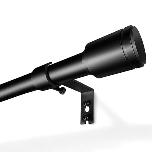 5/8” Diameter Curtain Rods 30-90 Inch, for 30-84 Inch Windows, Adjustable Splicing Black Curtain Rods for Windows with Brackets, Window Rod Long Small Curtains Rod - Image 1