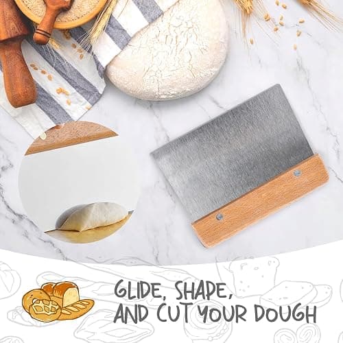 DOYOLLA Proofing Baskets for Sourdough Bread Making, Dough Proofing Bowls Kit with Cloth Liner + Scoring Lame + Scraper for Professional & Home Sourdough Bakers (Round,8.5 inch,Set of 2) thumbnail 5