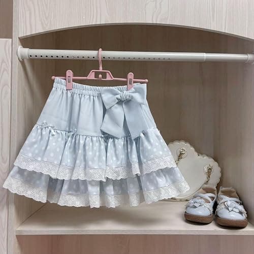 Wayolyn Sweet Lolita Mini Skirt for Women Bow Cake Skirt High Waist Kawaii Vintage Layered Lace Party A-line Mini Skirts thumbnail 6
