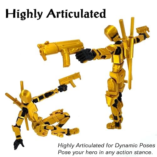 Gatling Gun T13 Titan 13 Action Figure Set【Assembled】, Robot Action Figure 3D Printed robo 13 Action Fidget Toys Dummy Figure Articulated, Lucky 13 for Collectors Desktop Decorations (Laser Purple) thumbnail 6