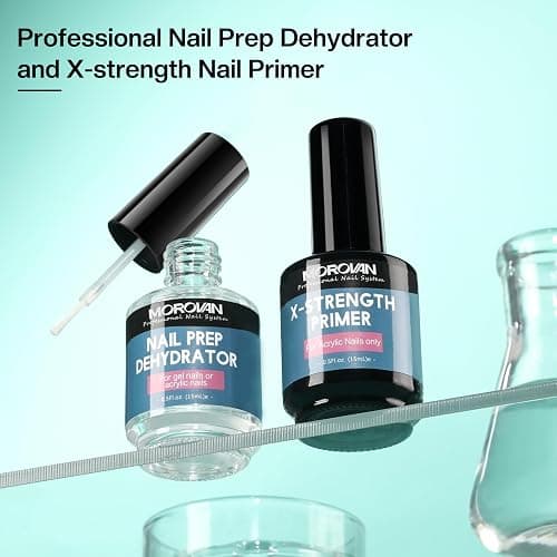 Morovan Nail Prep Dehydrate and Primer X-strength, No Burn Non Acid Nail Primer and Dehydrator for Acrylic Powder Fast Dry 0.5oz thumbnail 2