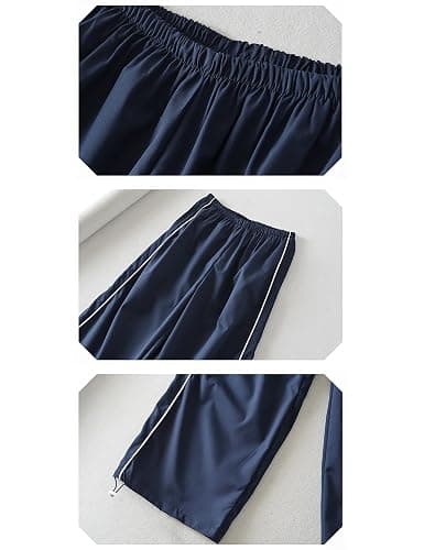 Shebote Womens Parachute Pants Wide Leg Baggy Pants Y2K Elastic Waist Jogger Sweatpants Track Pants Streetwear thumbnail 7