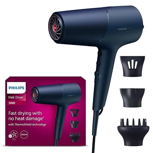 Philips Haartrockner 5000 Series, ThermoShield Technologie, Ionisierungsfunktion, 2.300 W, Metallic-Blau, mit 9-mm- und 11-mm-Stylingdüse, Volumendiffusor, BHD510/20 - BHD510/20 - Image 1