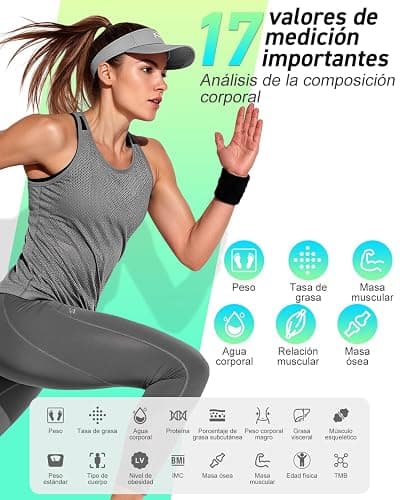 INSMART Báscula Grasa Corporal y Muscular con App, 24 Métricas | Báscula Inteligente de Baño Fitness, Composición Corporal, Bioimpedancia, Masa Muscular, Múltiples Usuarios, Android e iOS thumbnail 2