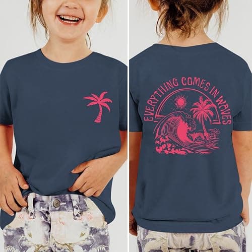 QISSYILY Girls Palm Tree Graphic Tees Beach Hawaiian Cotton T Shirts Tropical Ocean Vibes Outfits Cute Preppy Vacation Tops thumbnail 4