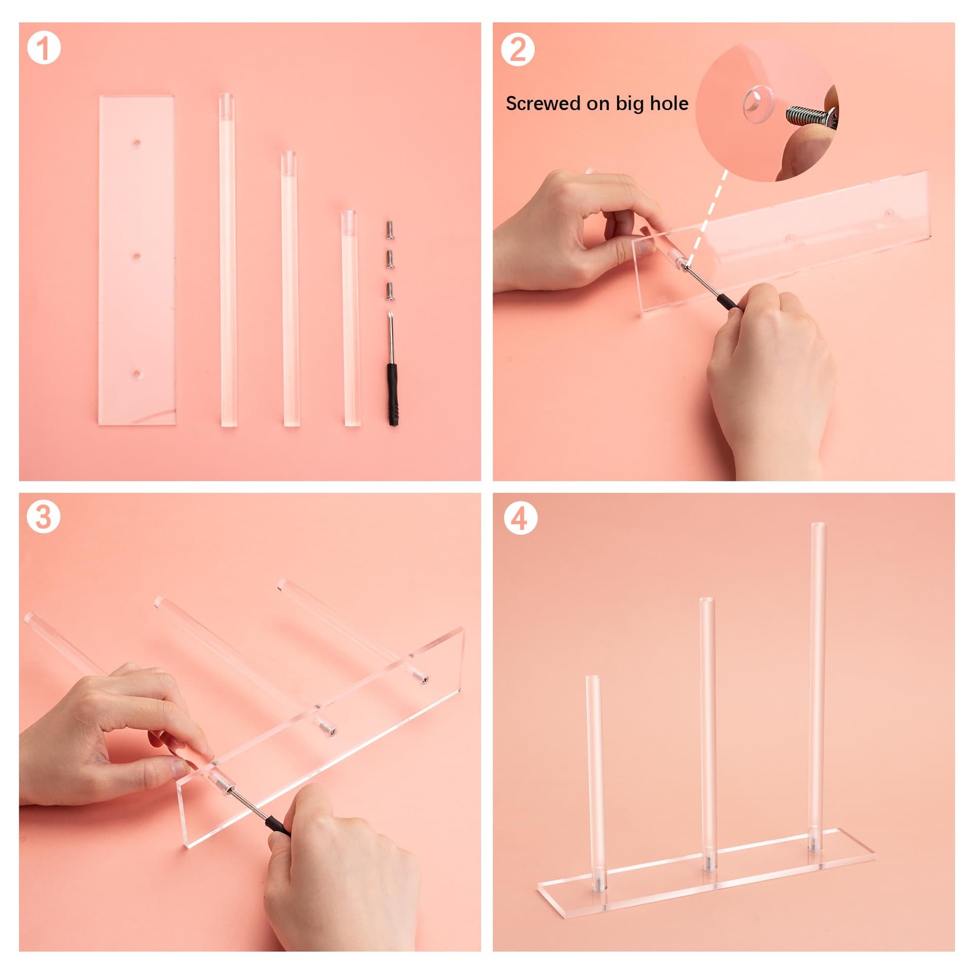 SMUK 3-Tiers Acrylic Scrunchie Holder Stand, Clear Hair Tie Organizer Storage for Women Teen Girls Gifts Scrunchy Hair Accessories Organizer thumbnail 7