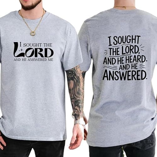 I Sought The Lord and He Answered Me Shirt Christian Jesus T-Shirt Unisex thumbnail 6