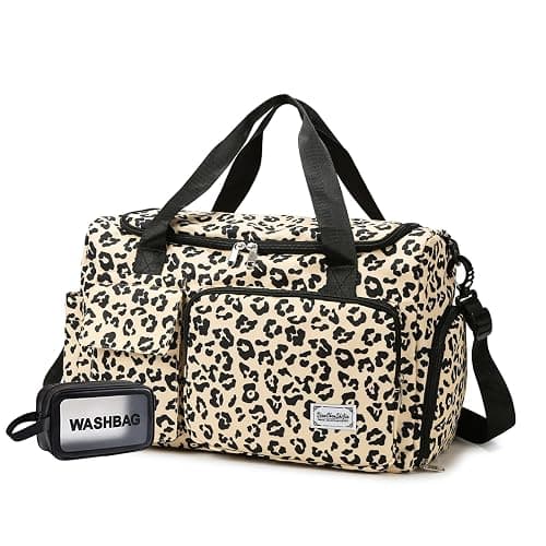Small Gym Bag for Women, Travel Duffle Bag Carry On Weekender Bag with Shoe Compartment - Image 1