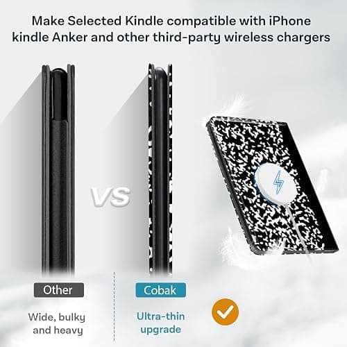 CoBak Stand Case for 7" Kindle Paperwhite 12th Gen 2024 and Kindle Colorsoft with Hand Strap - Compatible with iPhone MagSafe, for Samsung/Belkin/Anker Wireless Charging Pads, Durable, Auto Sleep Wake thumbnail 5