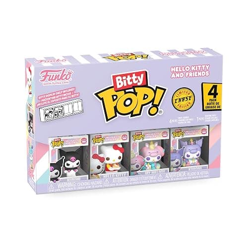 Funko Bitty POP! 4 Pack: Kuromi, Hello Kitty - 1 in 6 Chance of Rare Chase | Official Anime Merch - Tiny 0.9 inch Figures with Display Shelf - Cake Topper, Party Bag and Stocking Filler Gift - Image 1