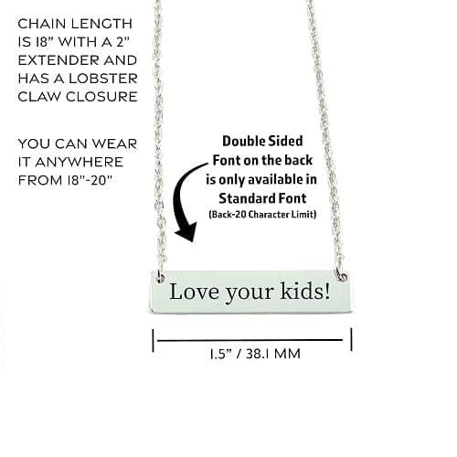 Emily Bar Necklace Kid Names Mom Necklace Personalized for Mom Mother's Day Jewelry Mother's Day Gift Personalized Names Children Names Emily Brooklyn EMILY-BAR thumbnail 5