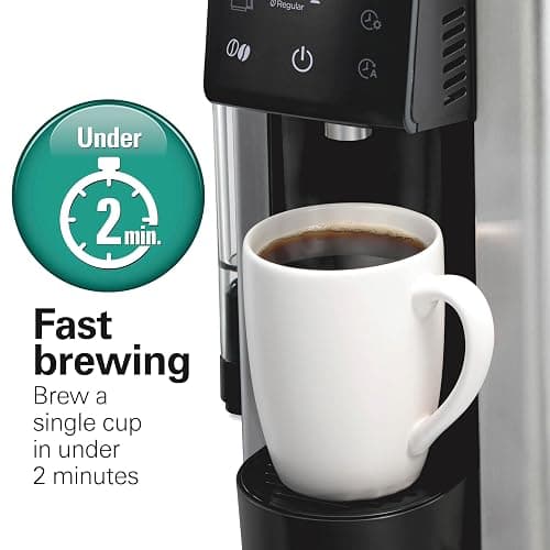 Hamilton Beach FlexBrew Advanced 5-in-1 Programmable 12 Cup Drip and Single Serve Hot & Iced Coffee Maker with Movable 60 oz. Water Reservoir, Use Pod Packs and Grounds, Fast Brewing, Black (49924) thumbnail 6