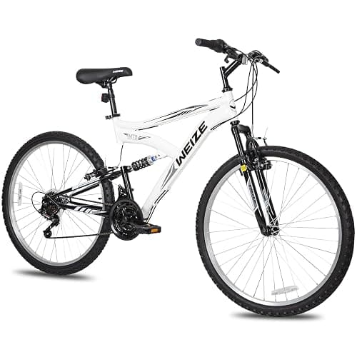 WEIZE Mountain Bike, 26/27.5 inch Outdoor Cycling Bike,18-Speed/High-Carbon Steel/Dual Full Suspension, Adjustable Ergonomic Seat for Men Women Adult, MTB Bicycle with Suspension Fork,Sleek Colors - Image 1