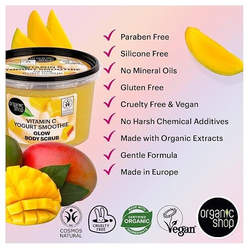 Organic Shop 250ml Body Scrub Vitamin C Yogurt Smoothie Glow thumbnail 7