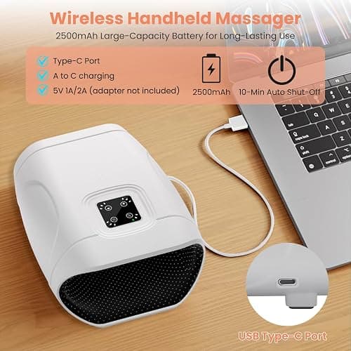 TipTalk Hand Massager with Heat and Compression, Cordless Electric Hand held Massager for Arthritis and Carpal Tunnel, Gifts for Men and Women thumbnail 4