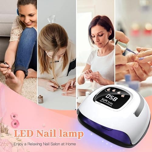 LKE UV Nail Lamp Nail Dryer 220W Professional UV LED Nail Lamp Led Nail Lamps for Gel with 4 Timers-Auto Sensor UV Lamp for Gel Nails Detachable Curing Lamp Gel Nail Polish for Home and Salon thumbnail 7