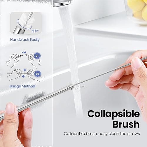 Ecoangel Cruise Ship Essentials, Reusable Metal Straws (4 Pack) | Collapsible Travel Drinking Straws with Cases, Stainless Steel Straws, Cruise Must Haves with Silicone tips for Gifts thumbnail 5