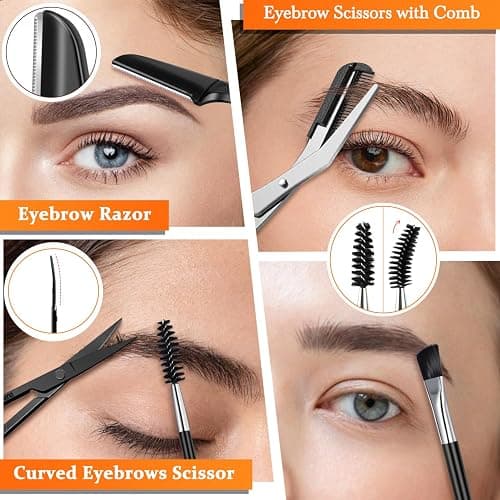TsMADDTs Tweezers for Men, 8 in 1 Professional Eyebrow Tweezers Kit with Eyebrow Trimmer & Scissors, Razor, Brush, Skin Care Tools thumbnail 7