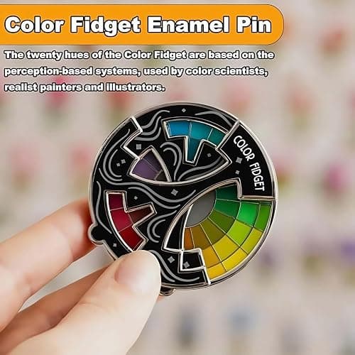 Huease Color Fidget Wheel Keychain, 20 Hues Color Fidget Enamel with Interactive Wheel, Stress & Anxiety Relief Toy,Cute Enamel Wheel Gifts for Artists,Women,Men (Keychain 1pc) thumbnail 3
