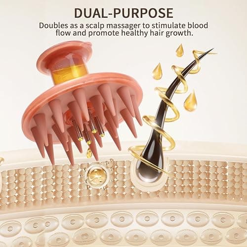 Hair Growth Oil Applicator, Hair Oil Comb for Serums and Oils, Scalp Applicator Comb with Silicone bristles for Scalp Massager Relaxing, Root Comb Applicator for Hair Care and Nourishment (Complexion) thumbnail 4