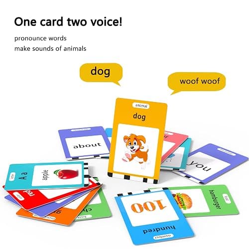 Lapare Talking Flash Cards Toys for Toddlers 2 3 4 5 6, Learn ABC Letters, Numbers 0-100,Phrases,Objects, Adjectives, and More Dolch Sight Words, 280 Cards with 560 Words/Phrases thumbnail 3