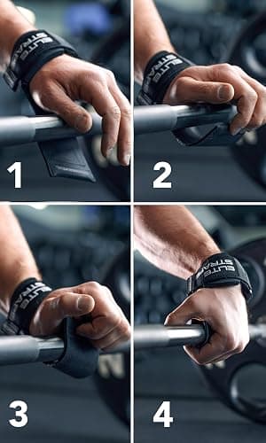 Fitgriff® Elite Straps 2.0 - Zughilfen mit Gummi-Pad für Krafttraining - Bodybuilding, Fitness, Gym - Lifting Straps - für Frauen und Männer thumbnail 2