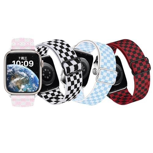 MITERV Stretchy Nylon Loop Bands Compatible with Apple Watch 38mm 40mm 41mm 42mm 44mm 49mm 46mm Adjustable Soft Elastics Strap Compatible with Apple Watch SE Ultra iWatch Series 10/9/8/7/6/5/4/3/2/1 Women Men thumbnail 4