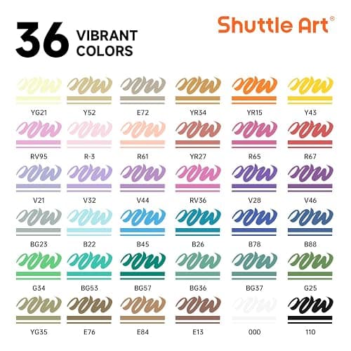Shuttle Art Automatic Ink Control Acrylic Paint Markers, 36 Colors Brush Tip Acrylic Paint Pens for Rock Painting, Ceramic, Wood, Canvas, Glass, Stone, Fabric, Card, DIY Football Crafts thumbnail 2