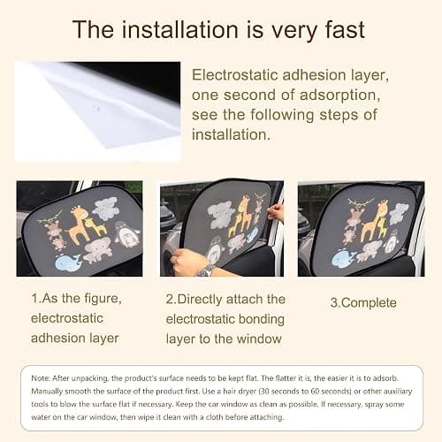 astarye Solar Protection Car SunShade Side Window Windscreen Roof Window for Children Adults Adsorption Electrostatic thumbnail 4